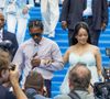 Rihanna a pu se présenter au bras de son compagnon ASAP Rocky qui a opté pour une chemise rayée et un pantalon large noir.

Rakim Athelaston Mayers aka ASAP Rocky et Robyn Rihanna Fenty photographiés lors de la première mondiale du nouveau film 'De Smurfen/ Les Schtroumpfs, le 28 juin 2025 à Bruxelles, Belgique. Photo by ABACAPRESS.COM