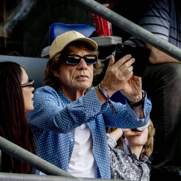 Mick Jagger, Melanie Hamrick, Athlétisme au Stade de France dans le cadre des Jeux Olympiques d'été 2024 à Paris, France, 10 août 2024 (Dana Press / Bestimage).