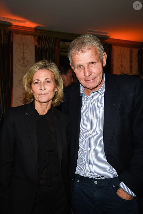 Exclusif - Claire Chazal et Patrick Poivre d'Arvor (PPDA) - Dîner pour le lancement du fond "Enfants à Coeur - Mireille Darc" au profit de La Chaîne de l'Espoir au Pavillon Ledoyen à Paris. Le 29 novembre 2017. Chaque table portait le nom d'un film de M.Darc. 
© Olivier Borde-Coadic Guirec / Bestimage