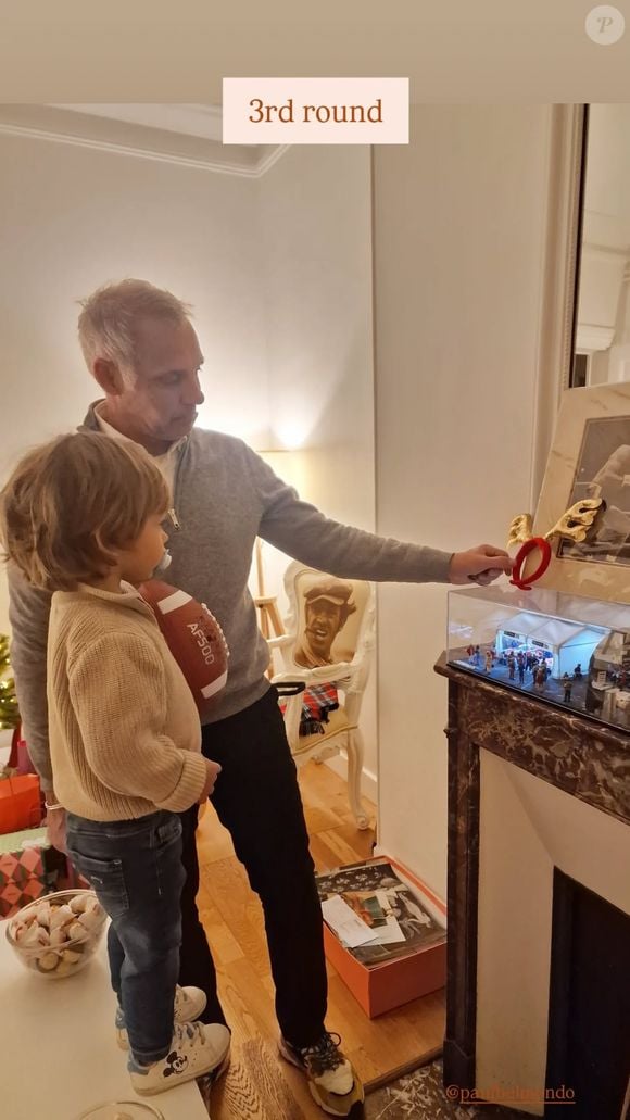 Paul Belmondo et son petit-fils Vahé pour Noël.