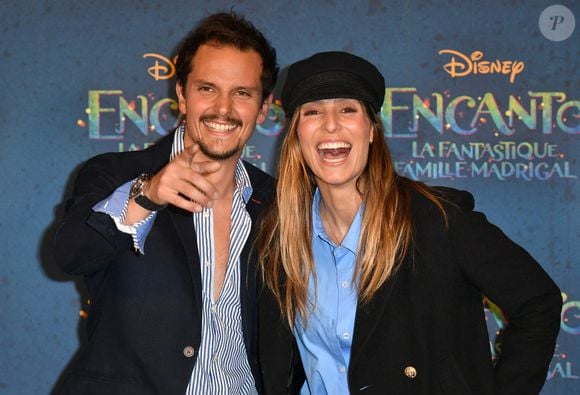 Juan Arbelaez et sa femme Laury Thilleman (Miss France 2011) - Avant-première du film "Encanto" de Disney au Grand Rex à Paris le 19 novembre 2021. © Veeren/Bestimage
