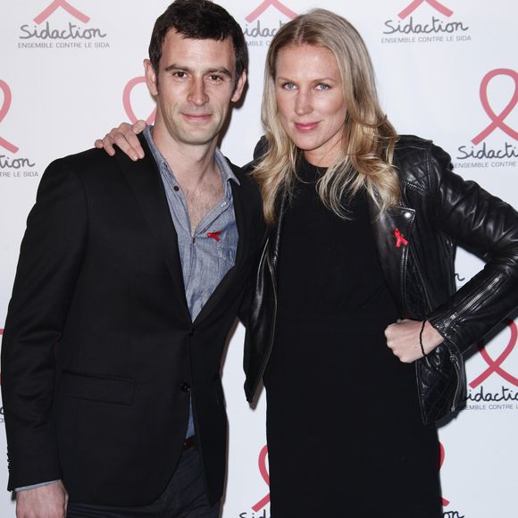 Vincent Chatelain et Agathe Lecaron lors de la conférence de presse du Sidaction 2012 à Paris, le 12 mars 2012. ©Bestimage