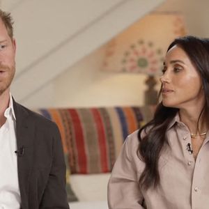 Le prince Harry, duc de Sussex et Meghan Markle, duchesse de Sussex, lors d'une interview pour l'émission CBS News Sunday Morning, diffusée le 4 août 2024. Lors de ce programme, le couple princier a évoqué leurs enfants, Archie Harrison, 5 ans et Lilibet Diana, 3 ans et leur volonté de les protéger des dangers du web. JLPPA / Bestimage