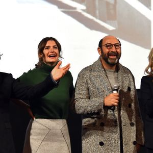 Exclusif - Michaël Youn, Oriane Deschamps (la fille de M. Laroque), Kad Merad et Michèle Laroque - Présentation du film de M. Laroque "Brillantissime" en avant-première à Nice aux Pathé Cinémas, le 10 novembre 2017. © Bruno Bebert/Bestimage