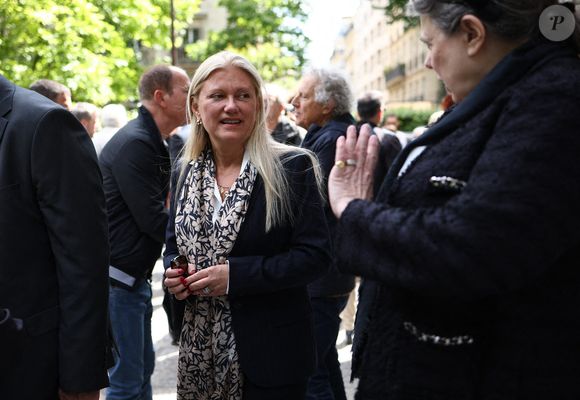fille de Daniel Bilalian, Marguerite Bilalian lors de la cérémonie funéraire de Daniel Bilalian à l'église Saint-Pierre de Neuilly-sur-Seine, près de Paris, France, le 22 mai 2025. Photo par Raphael Lafargue/ABACAPRESS.COM