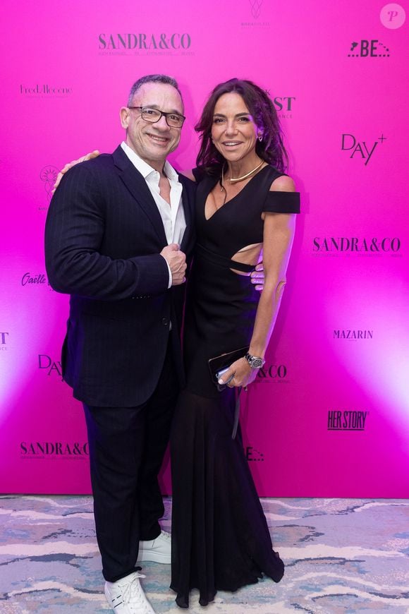 Exclusif - Fred Mompo et Sandra Sisley lors d'une soirée  à la suite Sandra & Co lors du Festival International des Séries de Cannes, Canneseries Saison 8, à l’hôtel JW Marriott Cannes le 25 avril 2025.
© Aurelio Stella / William Sanches Tavares / Bestimage