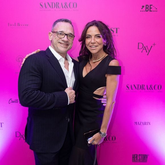 Exclusif - Fred Mompo et Sandra Sisley lors d'une soirée  à la suite Sandra & Co lors du Festival International des Séries de Cannes, Canneseries Saison 8, à l’hôtel JW Marriott Cannes le 25 avril 2025.
© Aurelio Stella / William Sanches Tavares / Bestimage