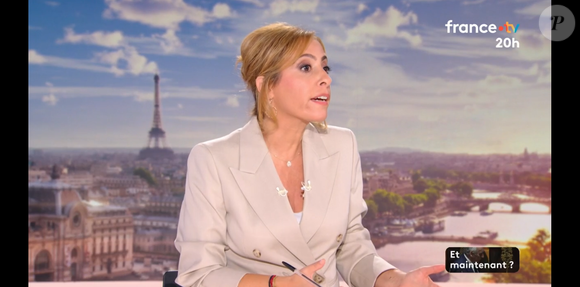 Léa Salamé face à Jean-Luc Mélenchon sur le plateau du JT de 20 heures de France 2. Le 8 septembre 2025.