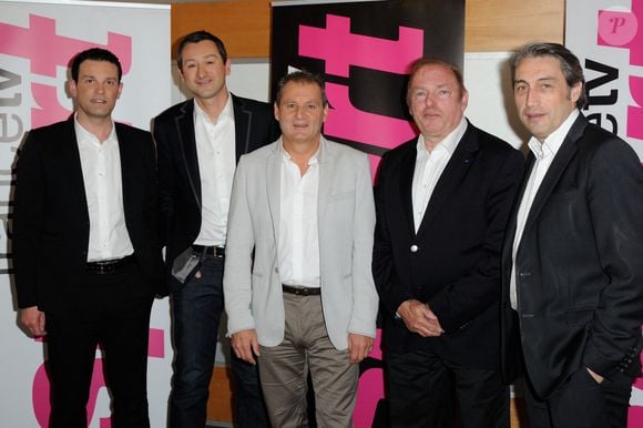Jean-René Godart, Claude Eymard, Cédric Vasseur, Thierry Adam, Nicolas Geay assistant à la conférence de presse de 'Les Plus Grands Moments de Sport Ete 2013' tenue à France Télévision à Paris, France le 23 avril 2013. 

Photo par Alban Wyters/ABACAPRESS.COM