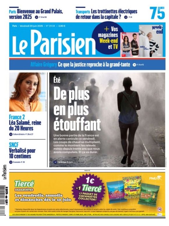 Léa Salamé mise à l'honneur dans les pages du "Parisien" ce vendredi 20 juin 2025 (Capture d'écran).