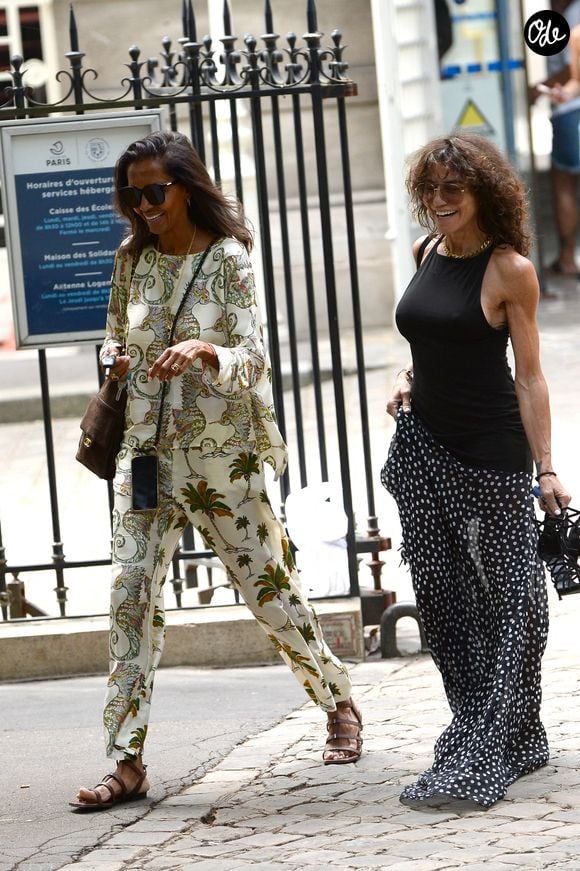 Karine Le Marchand, Sandra Sisley -  Sorties du mariage de civil de Thylane Blondeau et Benjamin Attal à la mairie du 16ème arrondissement de Paris le 29 juin 2026. Agence / Bestimage