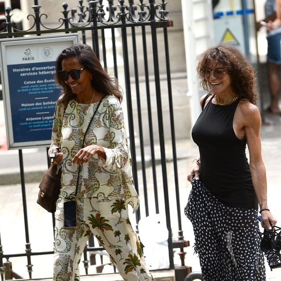 Karine Le Marchand, Sandra Sisley -  Sorties du mariage de civil de Thylane Blondeau et Benjamin Attal à la mairie du 16ème arrondissement de Paris le 29 juin 2026. Agence / Bestimage