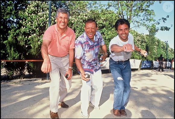 Archives - Stéphane Collaro, Henri Salvadore et Gérard Holtz lors du partie de pétanque en 1990.
AGENCE / BESTIMAGE