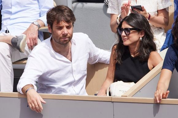 Agathe Lambret et Benjamin Duhamel - Célébrités dans les tribunes de la finale Dames des Internationaux de Tennis de Roland Garros à Paris le 8 juin 2024. © Jacovides-Moreau/Bestimage