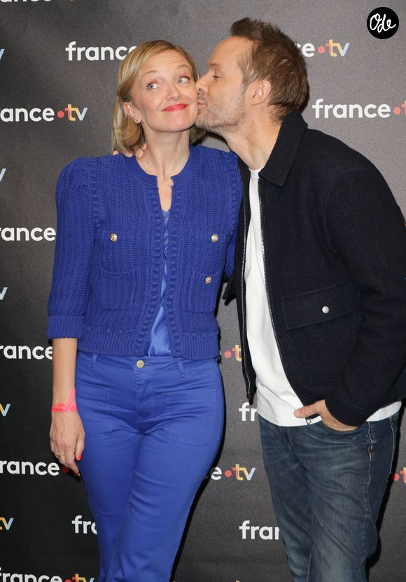 Maya Lauqué, Damien Thévenot - Photocall à l'occasion des 40 ans de l'émission "Télématin" au siège de France Télévisions à Paris le 6 février 2025. © Coadic Guirec/Bestimage