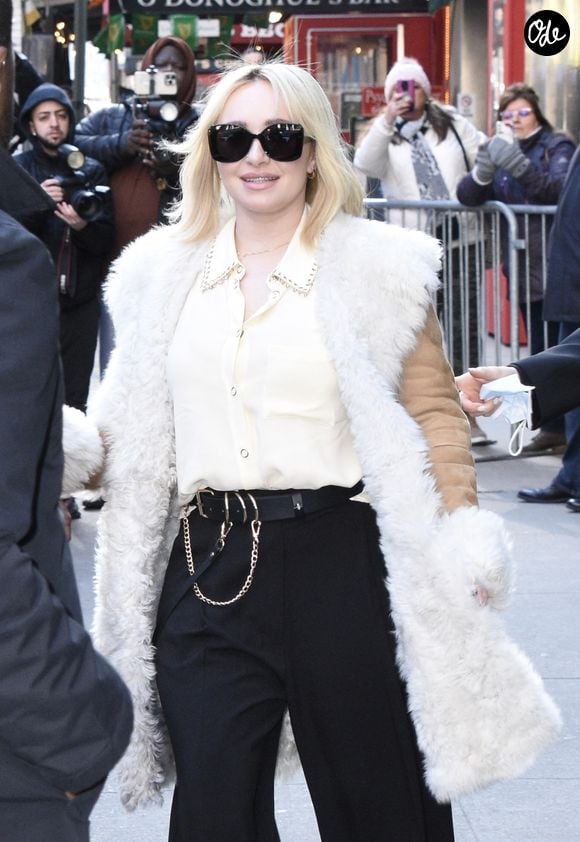 Hayden Panettiere à son arrivée dans les studios de l'émission "Good Morning American" à New York. Le 6 mars 2023