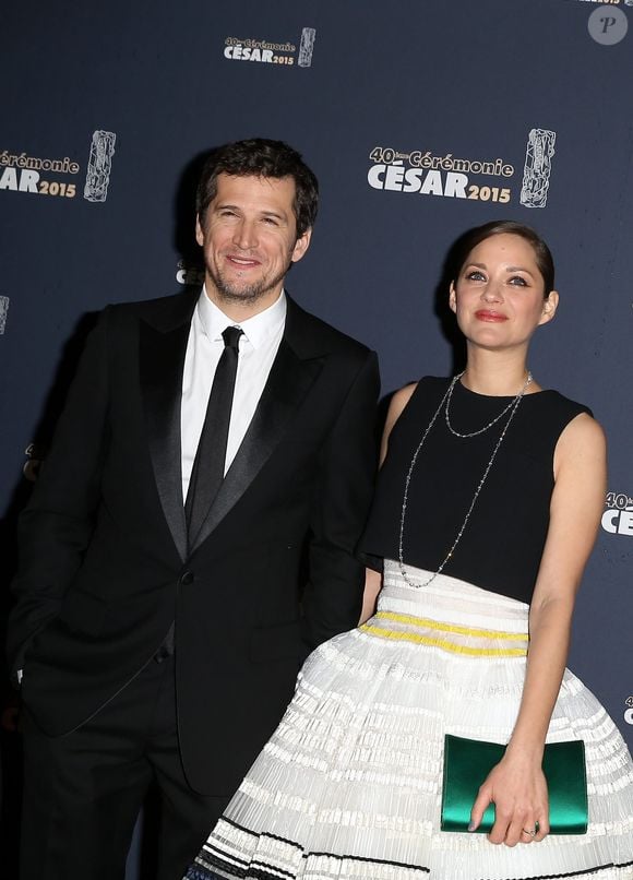 Guillaume Canet et Marion Cotillard - Photocall de la 40ème cérémonie des César au théâtre du Châtelet à Paris. Le 20 février 2015. © BORDE-JACOVIDES / BESTIMAGE