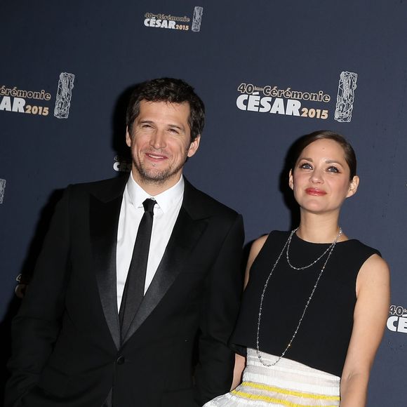 Guillaume Canet et Marion Cotillard - Photocall de la 40ème cérémonie des César au théâtre du Châtelet à Paris. Le 20 février 2015. © BORDE-JACOVIDES / BESTIMAGE