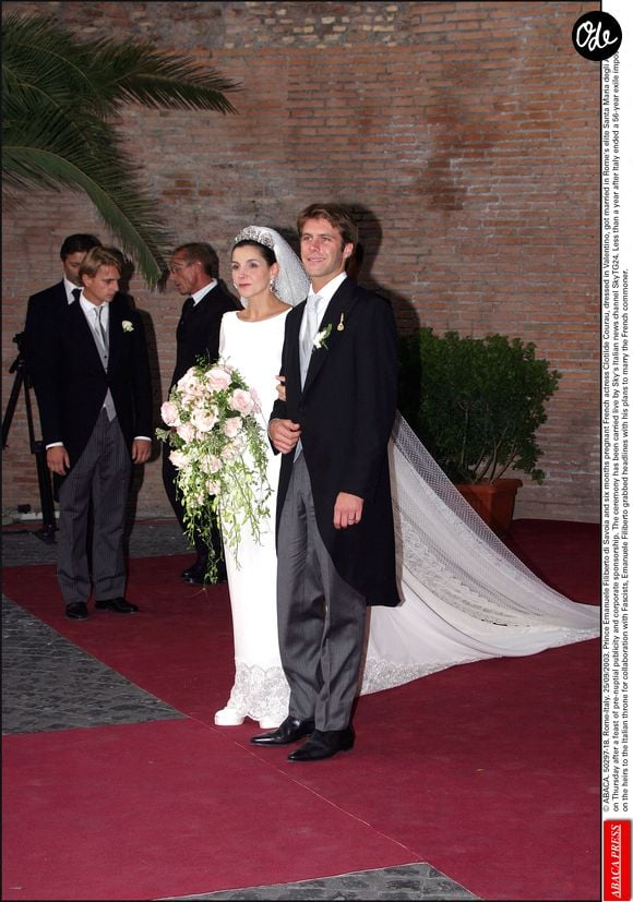 Emmanuel-Philibert de Savoie et Clotide Courau lors de leur mariage en septembre 2003.