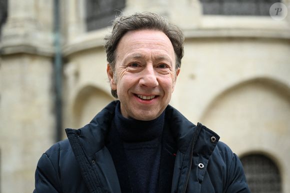 Stephane Bern, animatrice et écrivain chargée de la Mission du Patrimoine lors de la visite de Rachida Dati, ministre française de la Culture pour la pose de la première pierre de la flèche de la basilique de Saint-Denis le 14 mars 2025. Photo by Tomas Stevens/ABACAPRESS.COM  France Frankreich Ile-de-France Saint-Denis St Denis Saint Denis 