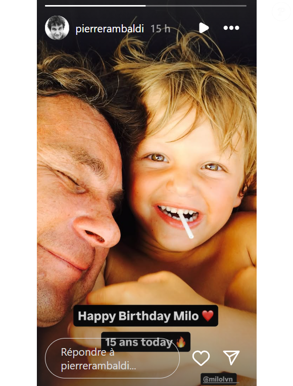 Pierre Rambaldi, l'oncle de Milo (marié à Marie Poniatowski, soeur de Sarah) a souhaité l'anniversaire de Milo sur Instagram