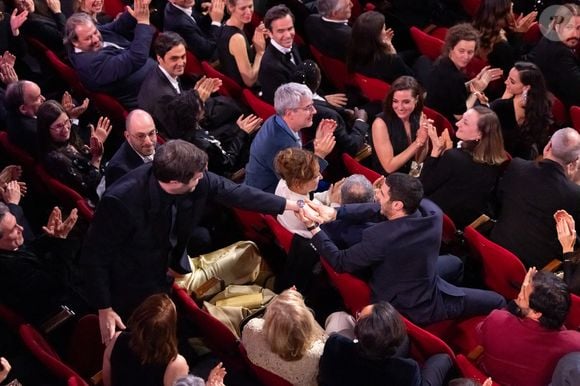 Karim Leklou (César du meilleur acteur pour "Le roman de Jim"), Tahar Rahim - Cérémonie de la 50ème édition de la cérémonie des César à l'Olympia à Paris, France, le 28 février 2025 © Dominique Jacovides - Olivier Borde / Bestimage