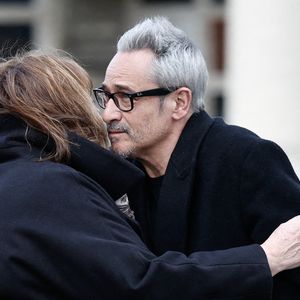 Michèle Bernier, Jean-Michel Tinivelli - Obsèques d'Isabelle Mergault à la Coupole du Père-Lachaise à Paris le 30 mars 2026. © Cyril Moreau - Dominique Jacovides / Bestimage