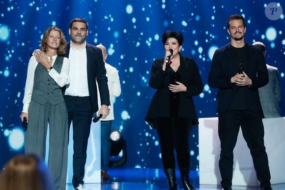 Exclusif - Carole Gaessler, Matthieu Lartot, Liane Foly, Juan Arbelaez - Surprises - Enregistrement de l'émission "La Boîte à Secrets N°19" dans les studios de la Cité du Cinéma à Saint-Denis, présentée par F.Bollaert et diffusée le 3 janvier sur France 3
© Christophe Clovis / Bestimage