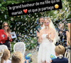 Dévoilant une photo de la jolie mariée dans sa robe blanche, avançant au milieu d'une pluie de bulles de savon 

Arnault Pfersdorff