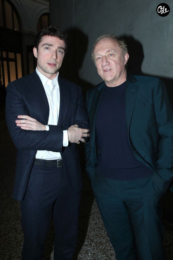 François-Henri Pinault et son fils François Pinault Jr. - Vernissage de "Corps et âmes", la nouvelle Collection Pinault à la Bourse du Commerce à Paris le 4 Mars 2025. © Bertrand Rindoff / Bestimage
