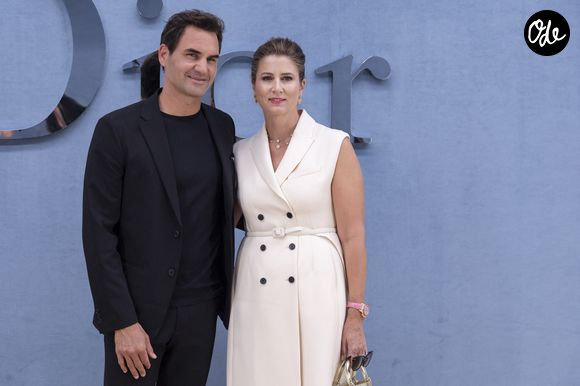 Roger Federer, Mirka Federer au photocall au défilé DIOR de la mode homme Printemps/Été 2026 dans le cadre de la Fashion Week de Paris à l'Hôtel National des Invalides, Place Vauban, à Paris, France, le 27 juin 2025. © Olivier Borde/Bestimage