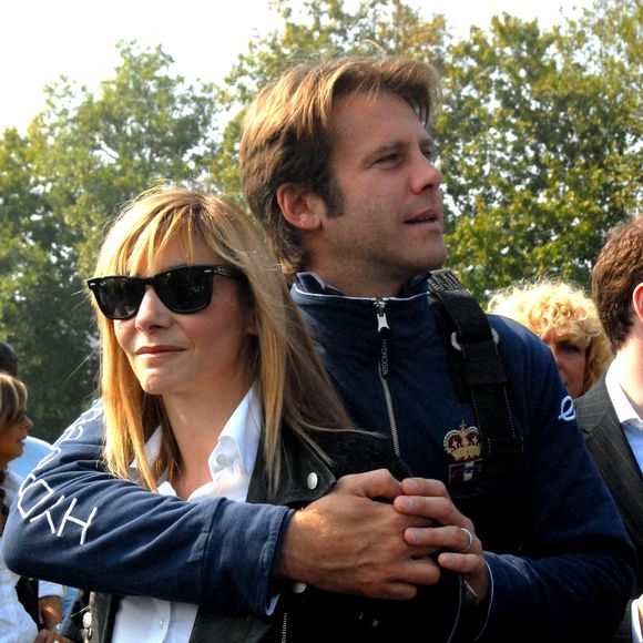 Clotilde Courau et Emmanuel-Philibert de Savoie visitent l'aéroport de Bresso à l'occasion de la journée dédiée aux personnes handicapées. Le 7 octobre 2013. Photo by IPA/ABACAPRESS.COM