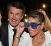 Christian Estrosi est accusé d'avoir accordé des subventions à ces deux grands événements alors que la mère de sa fille Bianca était impliquée dans l'organisation.
Christian Estrosi, le maire de Nice, avec sa femme, Laura Tenoudji Estrosi et son invité d'honneur Renaud Muselier, le président de la région PACA, a orchestré "Lou Festin Nissart", un diner amical et convivial autour du maire, au jardin Albert 1er sur la Coulée Verte à Nice le 6 septembre 2024 © Bruno Bebert/Bestimage
