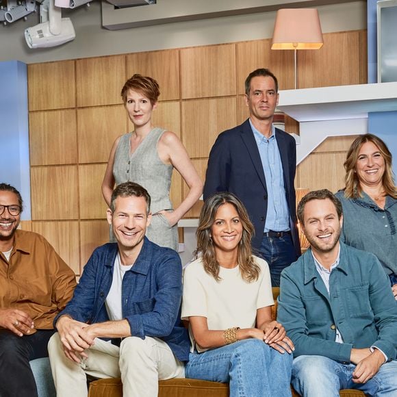 Exclusif - Matthieu Belliard, Natacha Polony , Tanguy Pastureau, Victor Dekyvère , Aurélie Casse, Louis Amar, Eva Roque - "C l’hebdo" fera sa rentrée le 9 septembre sur France 5 avec Aurélie Casse dans une nouvelle formule.
Paris le 8 septembre 2023.

© Cyril Moreau / Bestimage