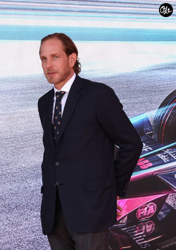Andrea Casiraghi, fils de la Princesse Caroline de Monaco, et son épouse Tatiana étaient présents au 2026 Monaco E-Prix, pour passer un moment en famille dans les tribunes avec leurs trois enfants, Sacha, Maximilian, et India. Andrea Casiraghi et Tatiana Casiraghi sont également montés sur le podium pour remettre le trophée à Nyck De Vries de Mahindra Racing, le 16 mai 2026, à Monaco. Photo by JC Vinaj/ABACAPRESS.COM