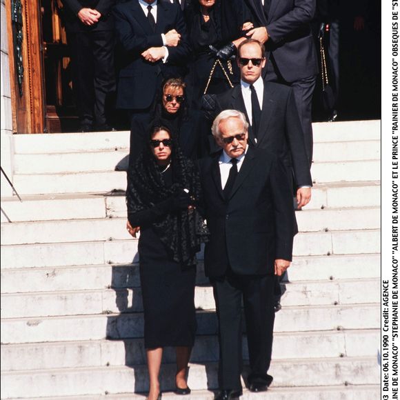 Caroline de Monaco, prince Rainier III aux obsèques de Stefano Casiraghi