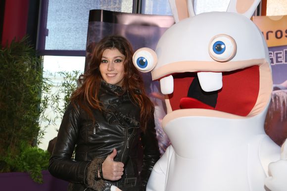 Sophie Vouzelaud - Inauguration de la nouvelle attraction du Futuroscope "La Machine à Voyager dans le Temps" avec les Lapins crétins a Poitiers le 7 décembre 2013. PEDRO CABREIRA / BESTIMAGE