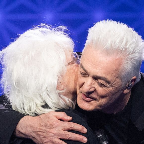 Exclusif - Catherine Lara, Daniel Lavoie pour les surprises de J.PCastaldi, C.Lara et F.X.Demaison lors de l'enregistrement de l'émission "La Boîte à secrets", présentée par F.Bollaert et diffusée le 9 janvier 2026 sur France 3, dans les studios du Lendit à Saint-Denis, France, le 2 décembre 2025. © Cyril Moreau/Bestimage