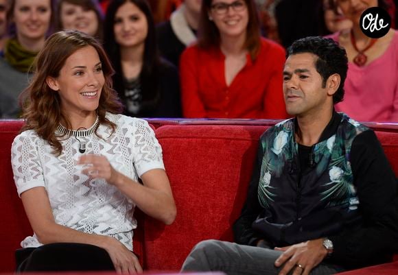 Mélissa Theuriau et Jamel Debbouze - Enregistrement de l'émission "Vivement Dimanche" à Paris le 25 Mars 2015. ©Bestimage