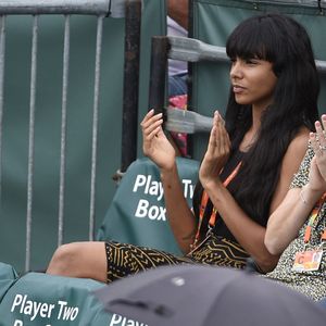 Benoit Paire petite amie Shy'm lors de l'Open de Miami présenté par Itau au Crandon Park Tennis Center à Key Biscayne, Miami, FL, USA le 25 mars 2016. Photo Corinne Dubreuil/ABACAPRESS.COM
