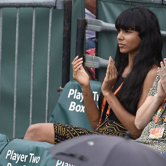 Benoit Paire petite amie Shy'm lors de l'Open de Miami présenté par Itau au Crandon Park Tennis Center à Key Biscayne, Miami, FL, USA le 25 mars 2016. Photo Corinne Dubreuil/ABACAPRESS.COM