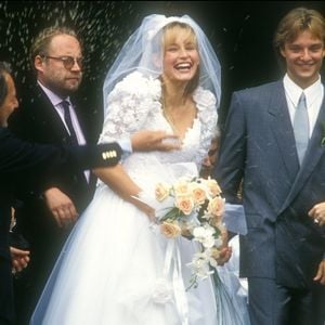 Mariage de David Hallyday et Estelle Lefébure en 1989.

©Bestimage