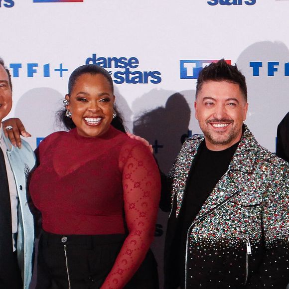 Le jury: Jean-Marc Généreux, Mel Charlot, Chris Marques, Fauve Hautot - Photocall du lancement de la saison 2025 de l'émission "Danse avec les stars" (DALS) au siège de  TF1 à Boulogne-Billancourt le 16 janvier 2025. © Christophe Clovis / Bestimage