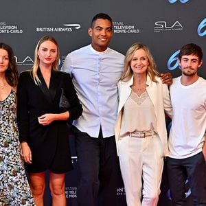 Julie Sassoust, Aurelie Pons, Terence Telle, Catherine Marchal et Clément Remiens lors de la soirée d'ouverture du 60ème Festival de Télévision de Monte-Carlo au Grimaldi Forum à Monaco, le 18 juin 2021. © Bruno Bébert/Bestimage