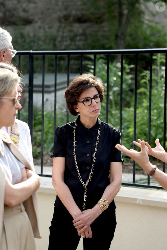 Déplacement de Rachida Dati, ministre de la Culture pour la réouverture du jardin public du musée de Cluny Musée national du Moyen Âge, à Paris, FRance, le 18 juillet 2025. © Florian Savina/Bestimage