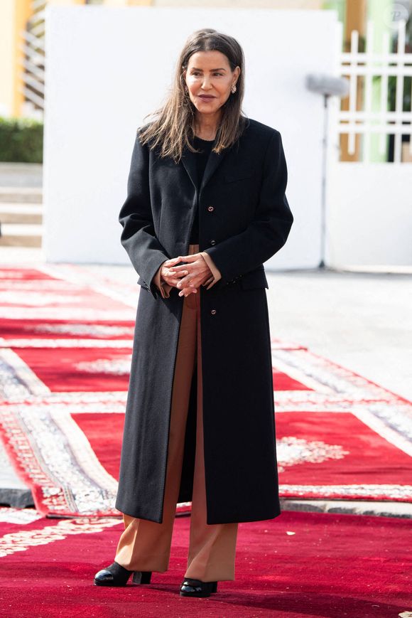 S.A.R Lalla Meryem, princesse du Maroc, fille de Hassan II et sœur du roi Mohammed VI, a visité une école à Rabat en compagnie de la première dame de France le 29 octobre 2024. Photo by Jeanne Accorsini/Pool/ABACAPRESS.COM