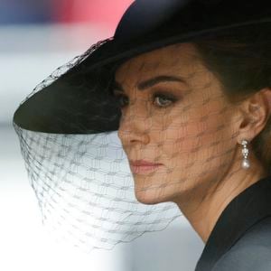 Kate Middleton aux funérailles nationales de la reine Elizabeth II à Londres, Royaume Uni, le 19 septembre 2022. 

Photo : Avalon / Panoramic / Bestimage