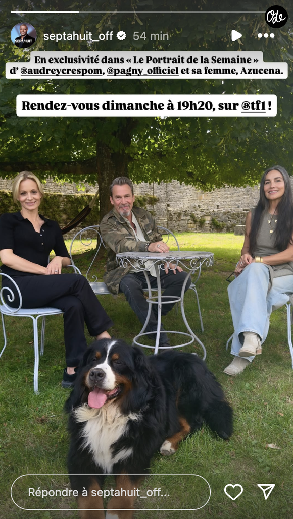 Le chanteur a acquis la "Ferme du fossé", une ancienne maison fortifiée située à Échevannes.

Audrey Crespo-Mara retrouve Florent Pagny et sa femme Azucena pour TF1.