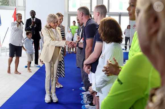La princesse Charlène de Monaco, Brigitte Macron lors de l'opération Water Safety Day à la piscine du stade Louis II à Monaco le 8 juin 2025.
© Dominique Jacovides / Bestimage