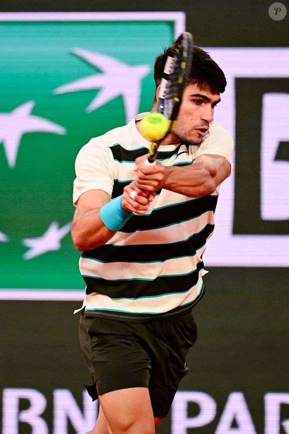 Match "Carlos Alcaraz - Tommy Paul (6/0 - 6/1 - 6/4)" lors des Internationaux de France de Tennis de Roland Garros 2025. Paris, le 3 juin 2025.
© Dante Badano/PsnewZ/Bestimage